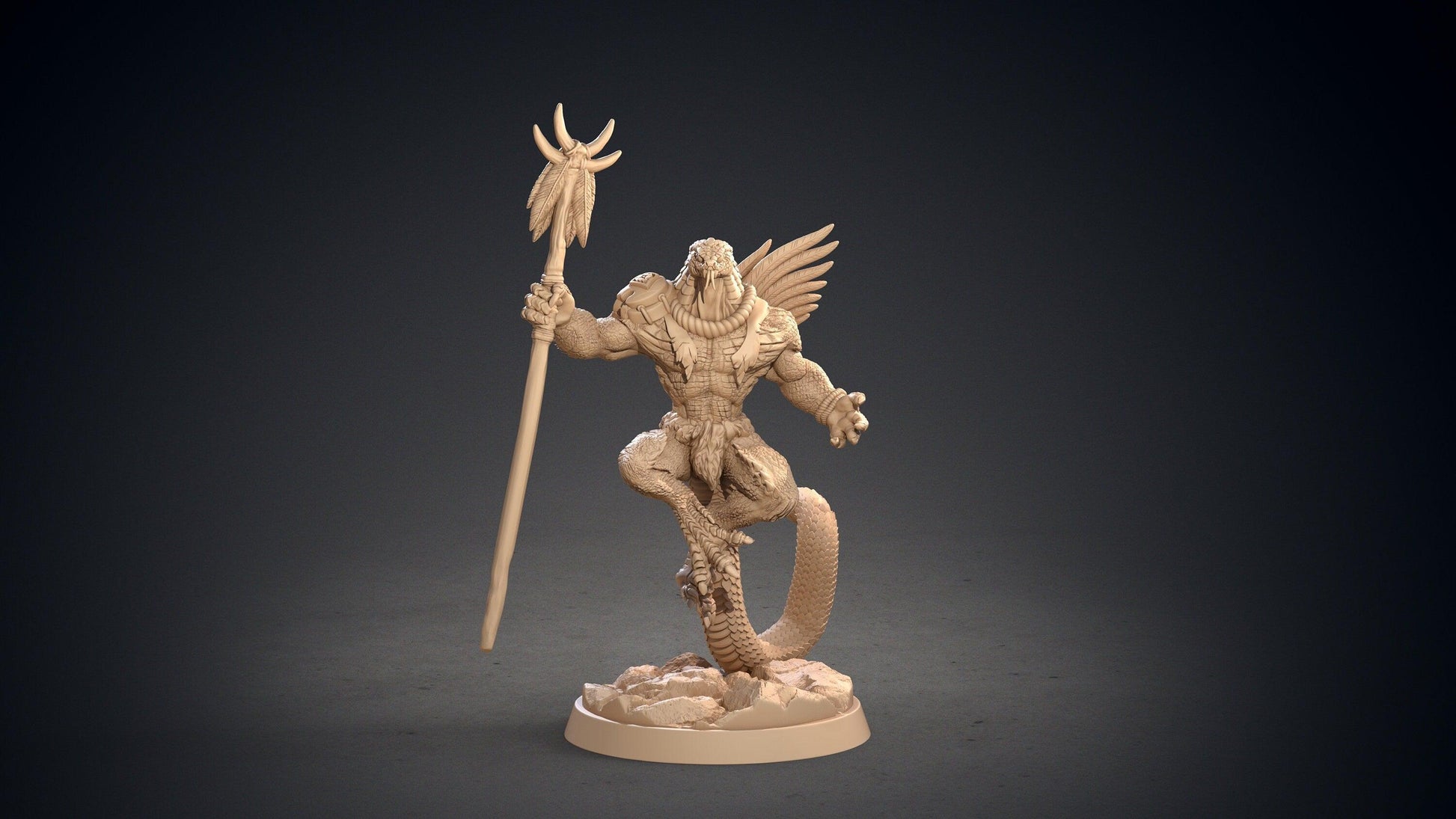 Ishmael Yuan-Ti Warrior Miniature | Stalwart Serpent Sentinel for DnD 5e | 32mm Scale - Plague Miniatures