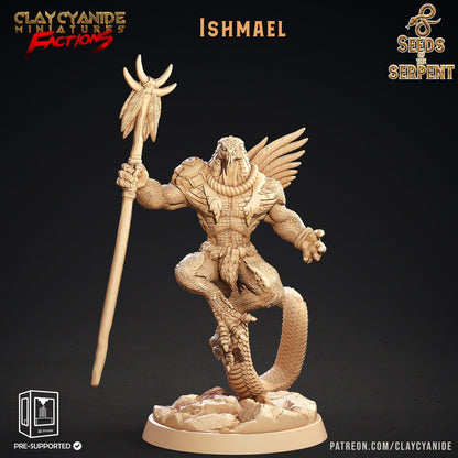 Ishmael Yuan-Ti Warrior Miniature | Stalwart Serpent Sentinel for DnD 5e | 32mm Scale - Plague Miniatures