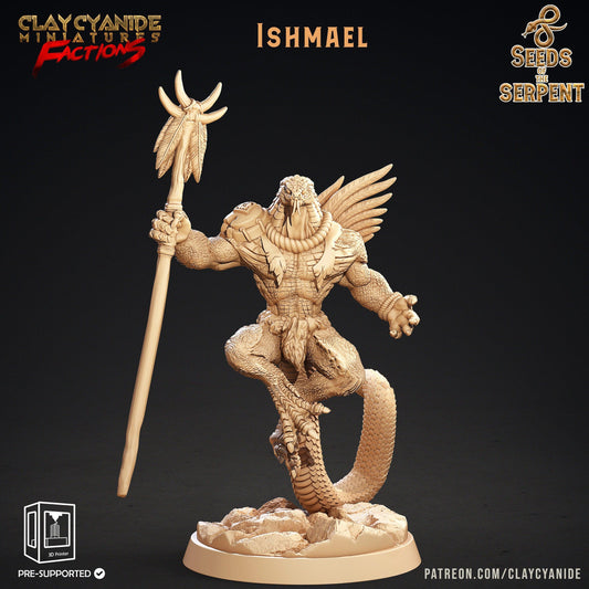 Ishmael Yuan-Ti Warrior Miniature | Stalwart Serpent Sentinel for DnD 5e | 32mm Scale - Plague Miniatures