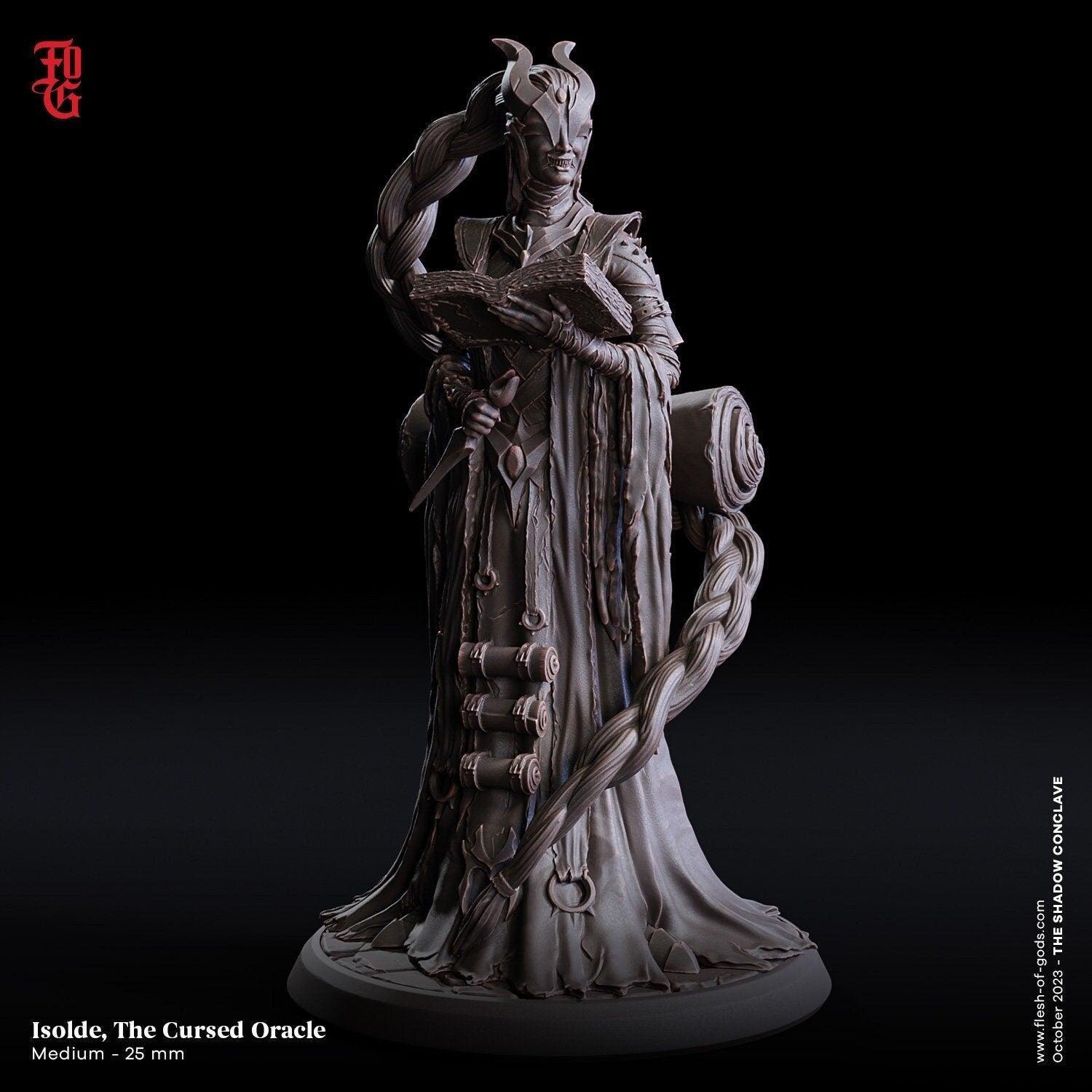 Isolde, Cursed Female Oracle Bust Statue | Prophet NPC Miniature for RPG Adventures - Plague Miniatures