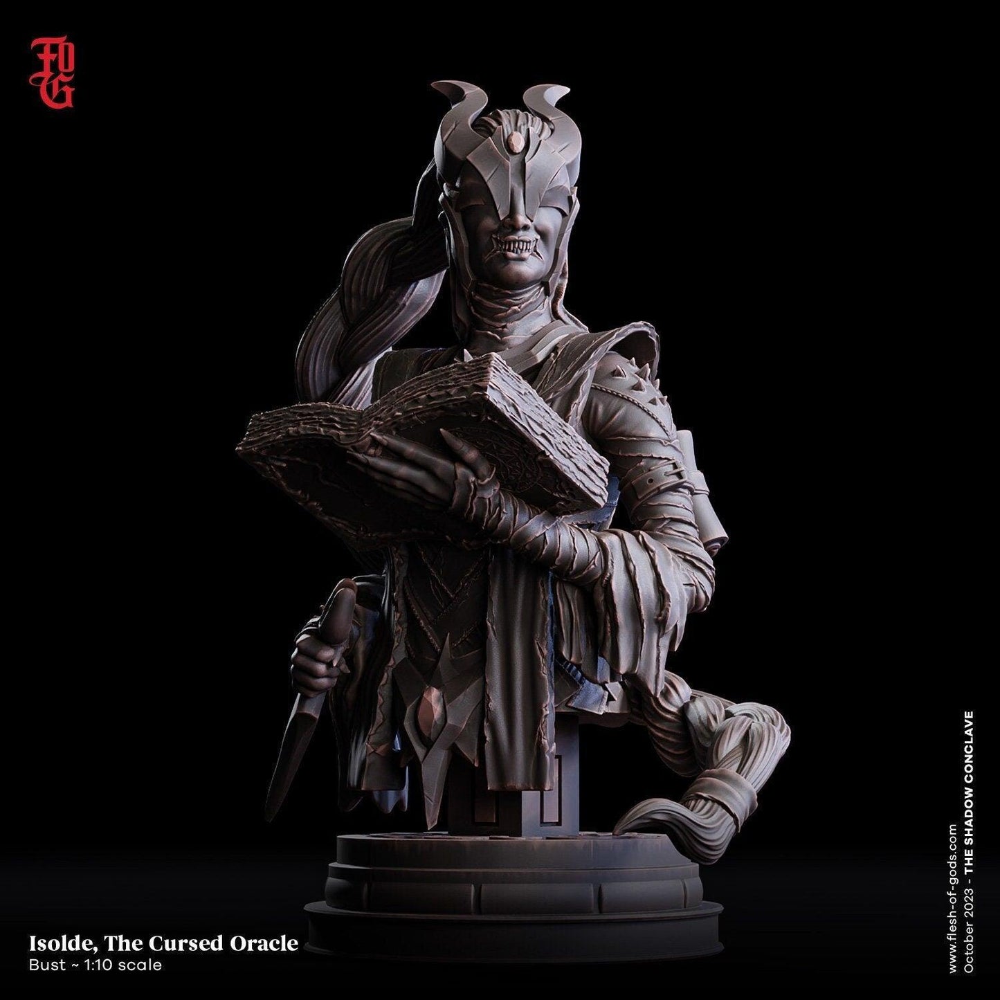 Isolde, Cursed Female Oracle Bust Statue | Prophet NPC Miniature for RPG Adventures - Plague Miniatures