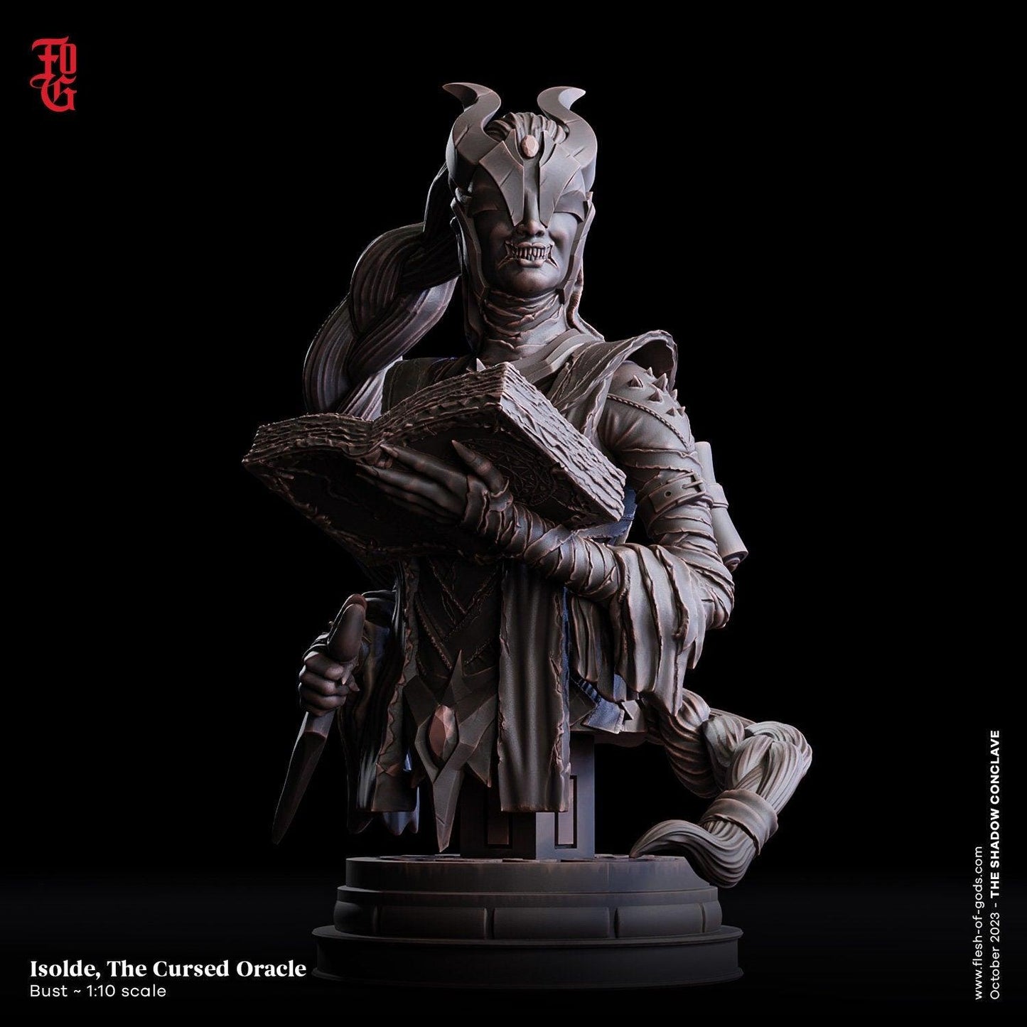 Isolde, the Cursed Oracle Miniature: A Mystic Figure for RPG Adventures | 32mm Scale or 75mm Scale - Plague Miniatures shop for DnD Miniatures