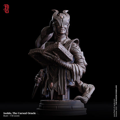 Isolde, the Cursed Oracle Miniature: A Mystic Figure for RPG Adventures | 32mm Scale or 75mm Scale - Plague Miniatures