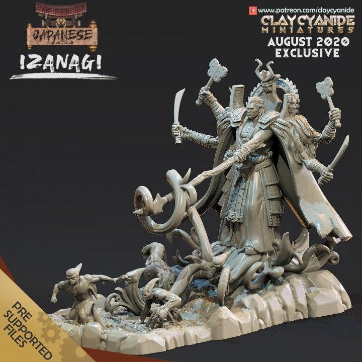 Izanagi Miniature | Majestic Japanese Creator Deity for Dungeons and Dragons | 32mm Scale - Plague Miniatures