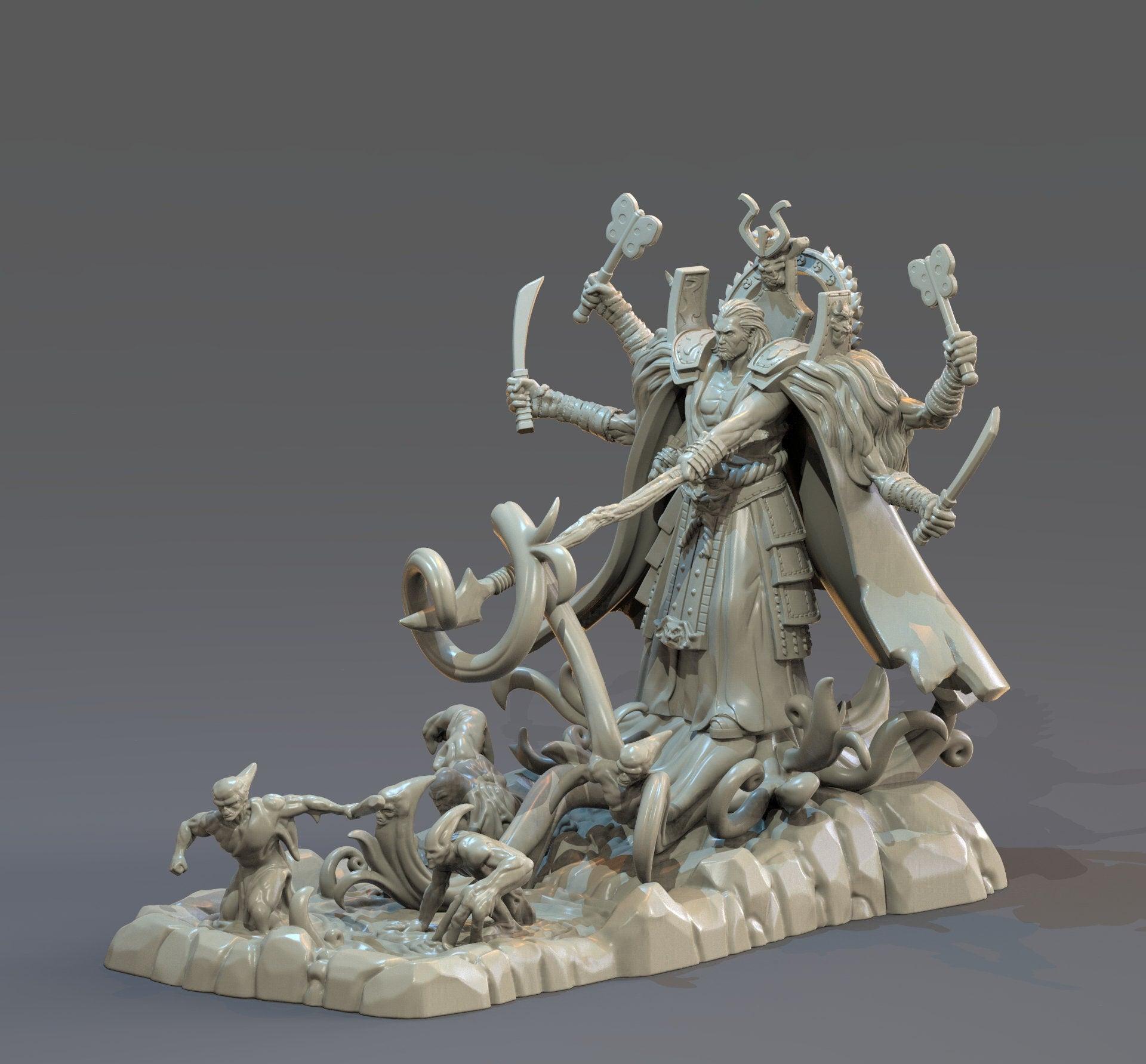 Izanagi Miniature | Majestic Japanese Creator Deity for Dungeons and Dragons | 32mm Scale - Plague Miniatures