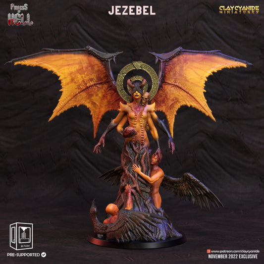 Jezebel Miniature | Sinister Demon Sorceress of Dark Enchantment | 32mm Scale - Plague Miniatures