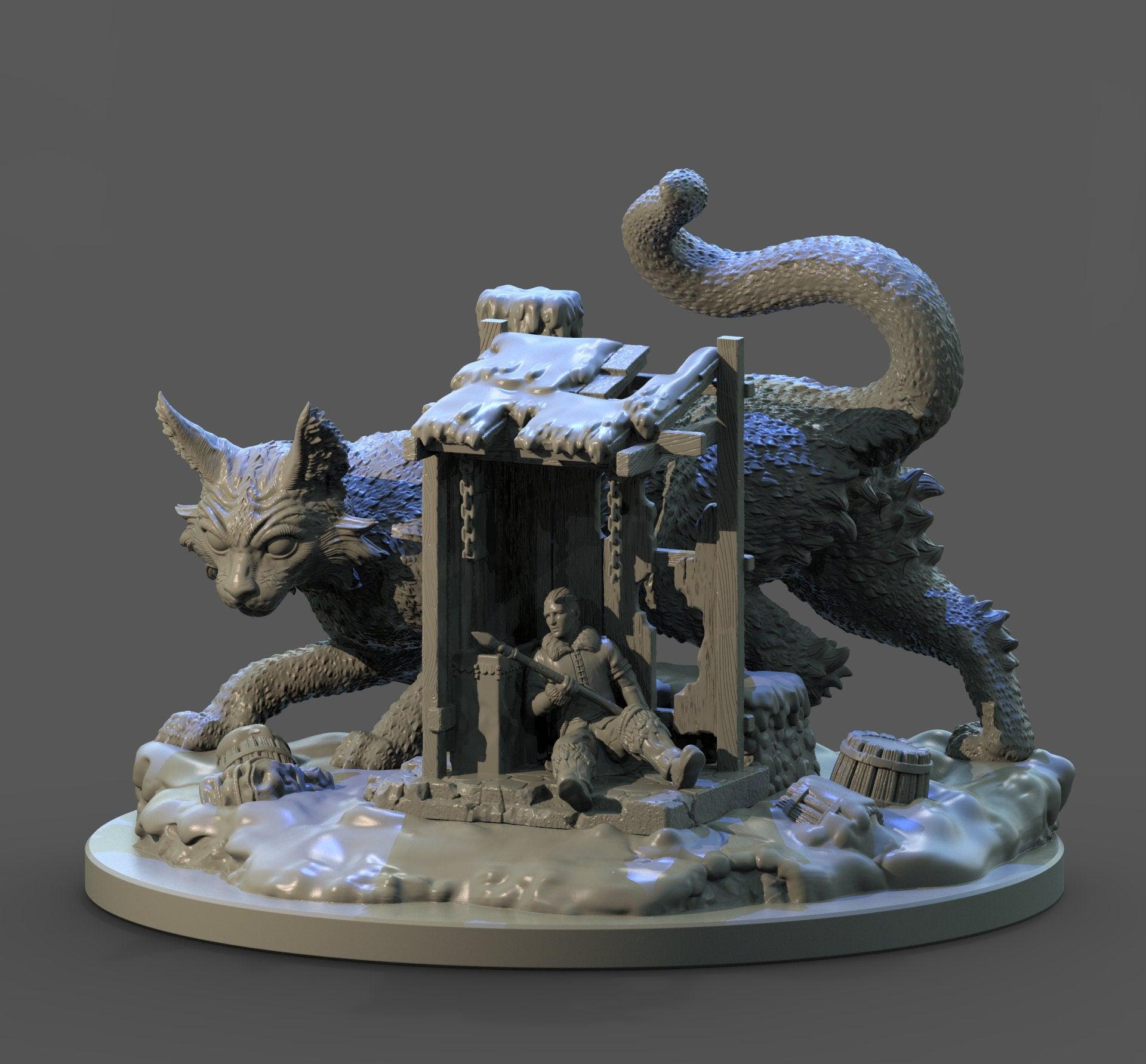 Jolakotturinn Christmas Miniature | Festive Feline with a Dark Side | 32mm Scale - Plague Miniatures