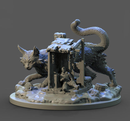 Jolakotturinn Christmas Miniature | Festive Feline with a Dark Side | 32mm Scale - Plague Miniatures