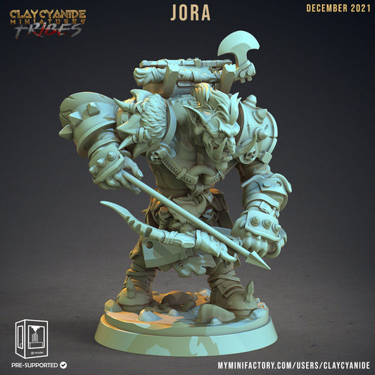 Jora, the War Troll Battler Miniature | DnD Troll Figurine for RPG Adventures | 32mm Scale - Plague Miniatures shop for DnD Miniatures
