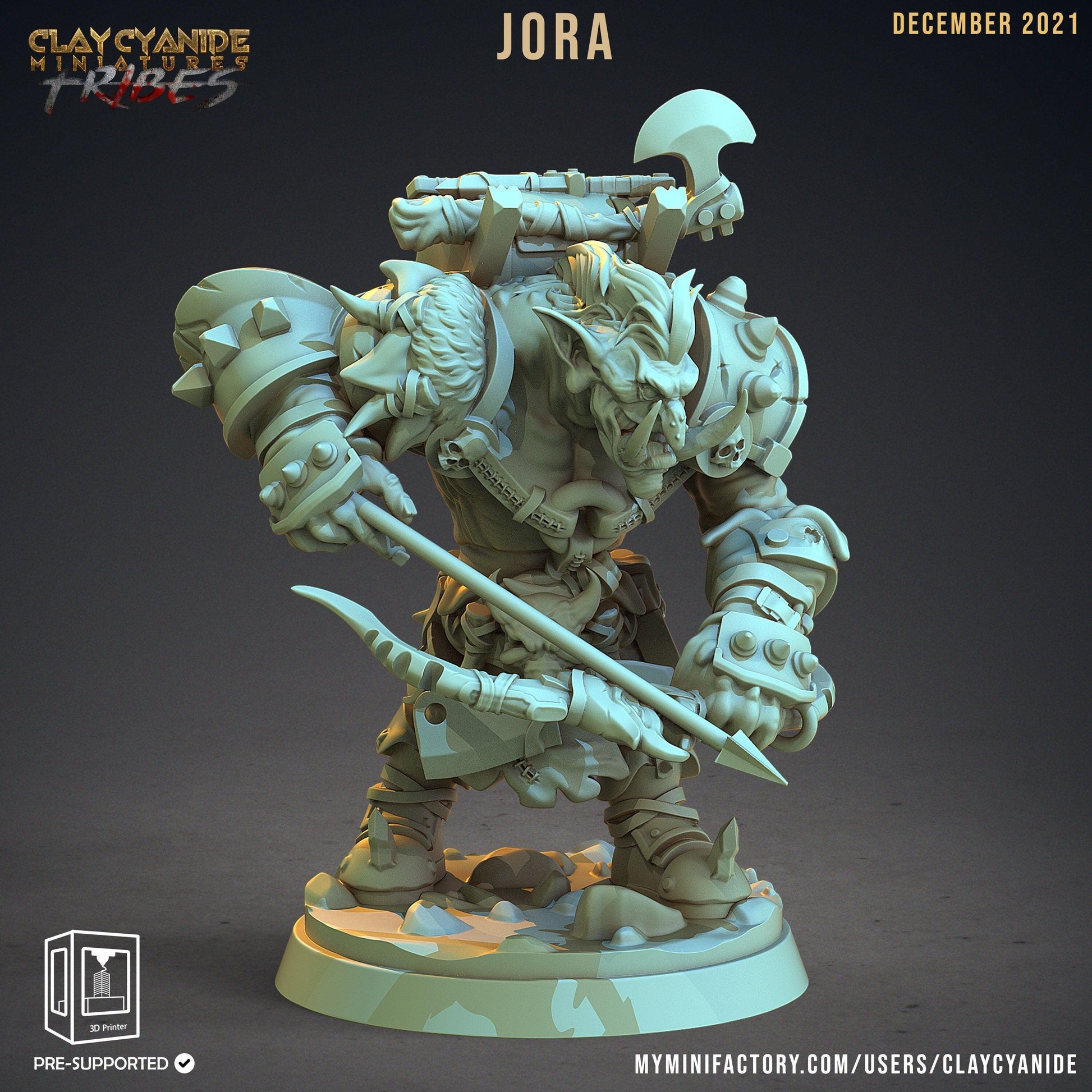 Jora, the War Troll Battler Miniature | DnD Troll Figurine for RPG Adventures | 32mm Scale - Plague Miniatures