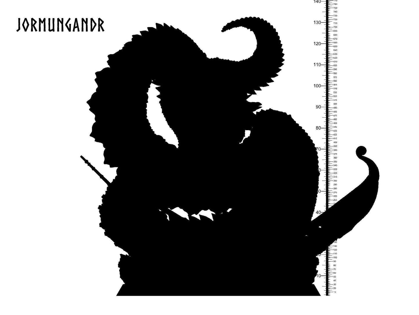 Jormungandr Serpent Miniature | Norse Mythology Large Monster for DnD 5e | 32mm scale - Plague Miniatures