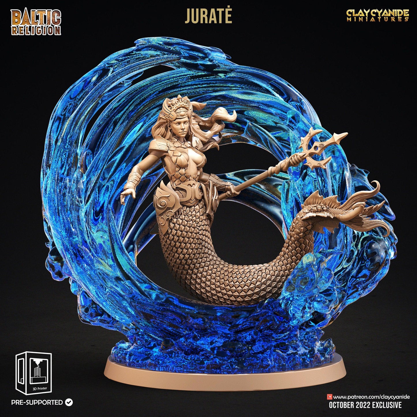 Jurate Sea Goddess Miniature | Majestic Ruler of the Lithuanian Waters | 32mm Scale - Plague Miniatures