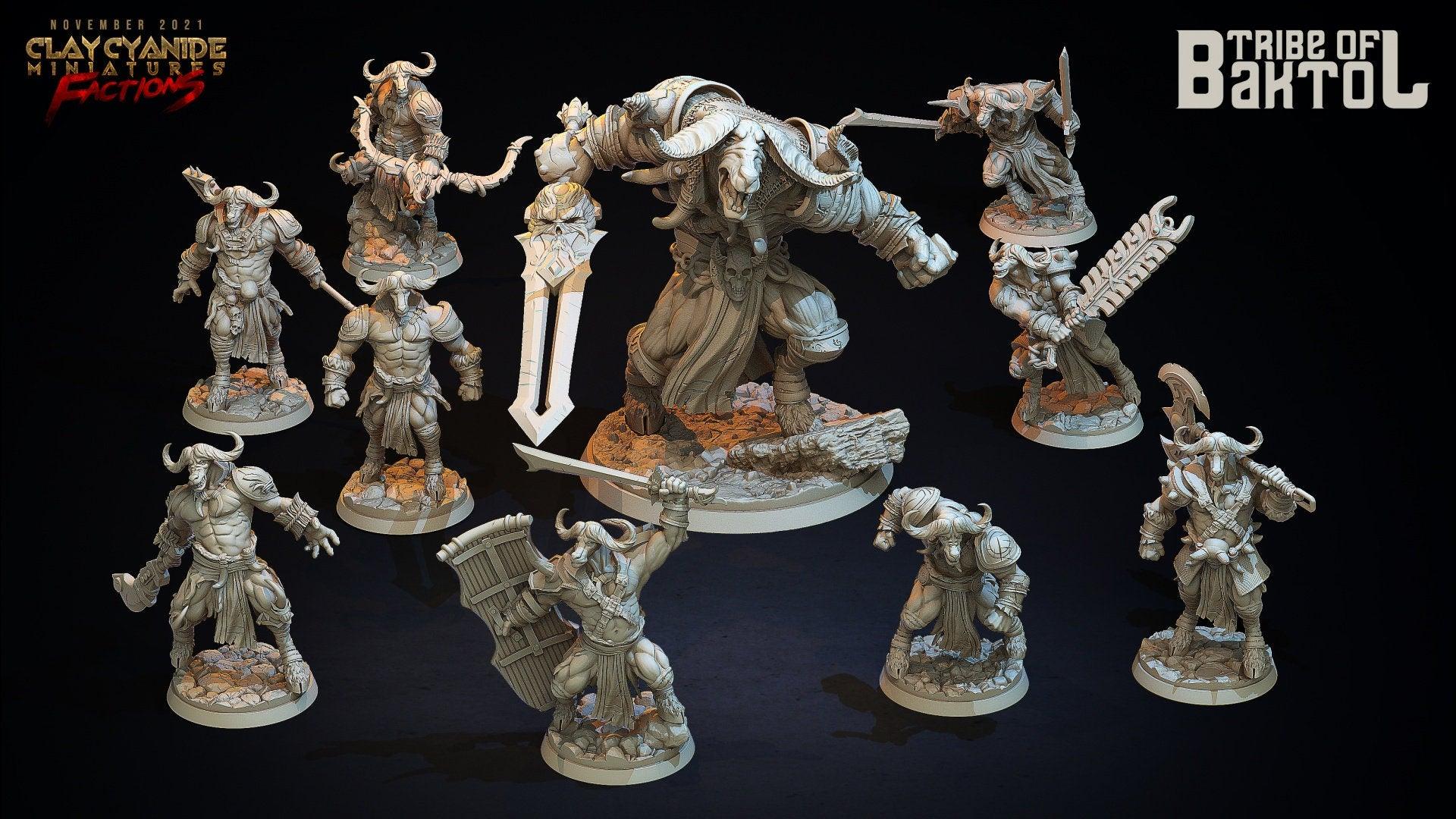 Minotaur Army miniature | Minotaur Cowborn Bovine kin | Tabletop Gaming | DnD Miniature | Dungeons and Dragons 5e - Plague Miniatures shop for DnD Miniatures
