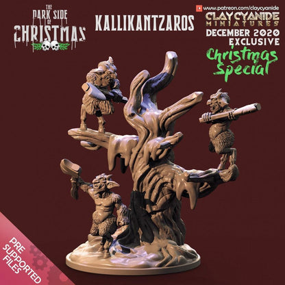 Kallikantzaros Christmas Goblin Miniature | Festively Twisted Tabletop Delight | 32mm Scale - Plague Miniatures shop for DnD Miniatures
