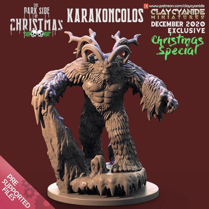 Karakoncolos Christmas Yeti Miniature | Festive Terrors for Tabletop Gaming | 32mm Scale - Plague Miniatures