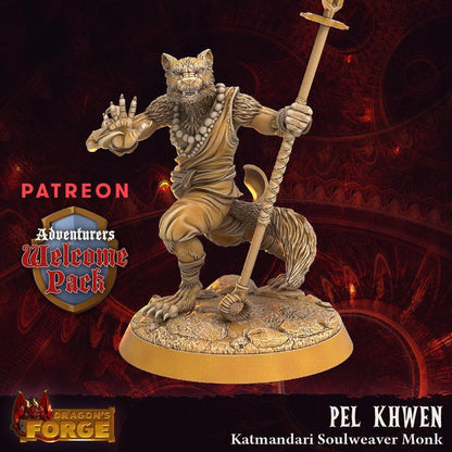 Katmandari Monk | Dragon's Forge | 32mm Scale | High Detail | Tabletop Gaming | DnD Miniature | Dungeons and Dragons dnd 5e - Plague Miniatures