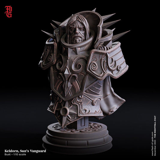 Keldorn, Sun's Vanguard Paladin Bust | Resin Statue | DnD Collector's Display - Plague Miniatures