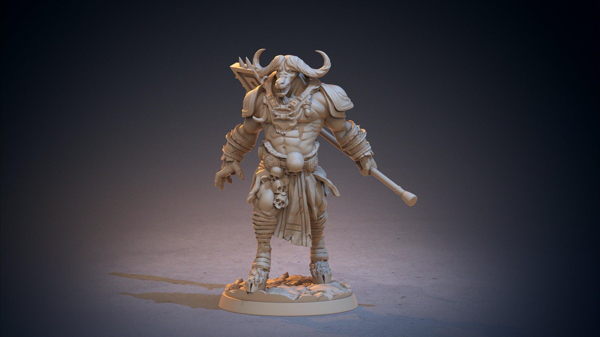 Keyndi Minotaur Miniature | Fierce Bovine Battlemaster | 32mm Scale - Plague Miniatures