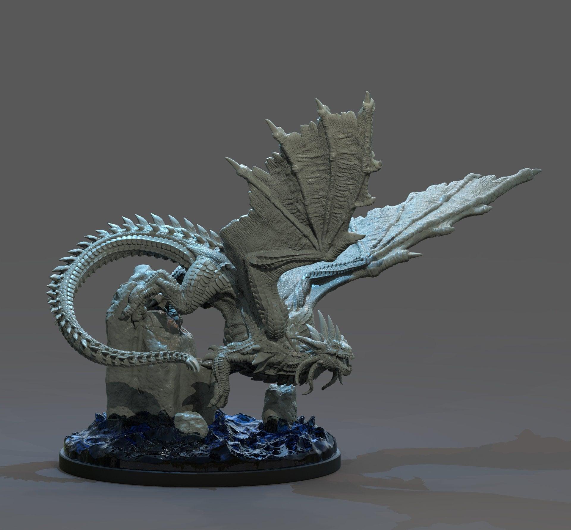 Kilgharrah Miniature | Huge Dragon | Clay Cyanide | 100mm Base | Tabletop Gaming | DnD Miniature | Dungeons and Dragons,, DnD 5e - Plague Miniatures