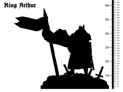 King Arthur Stands with Excalibur Miniature | Legendary Tabletop RPG Figure | 32mm Scale - Plague Miniatures