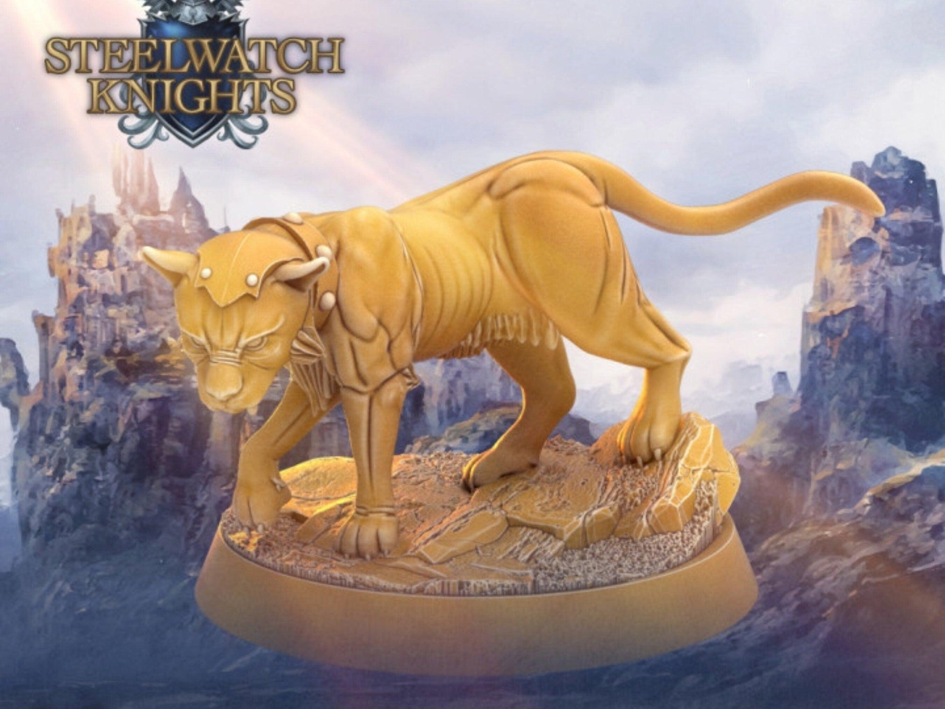 Klaudra the Lion miniature | Dragon's Forge | 28mm Scale | DnD Miniature | Dungeons and Dragons | cat miniature - Plague Miniatures