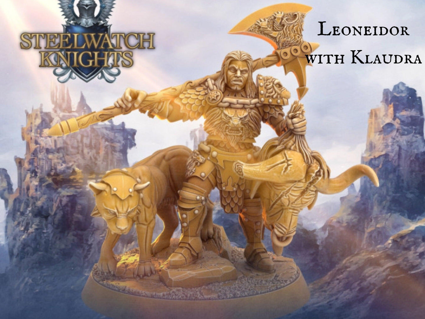Klaudra the Lion miniature | Dragon's Forge | 28mm Scale | DnD Miniature | Dungeons and Dragons | cat miniature - Plague Miniatures