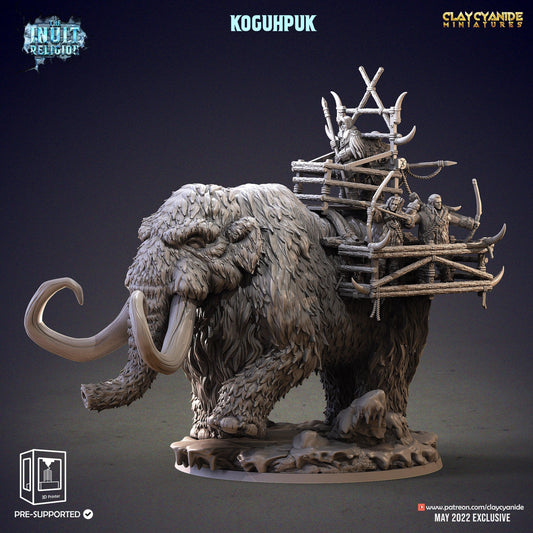 Koguhpuk Mammoth Miniature | Majestic Inuit-inspired Figure for Tabletop Gaming | 32mm Scale - Plague Miniatures