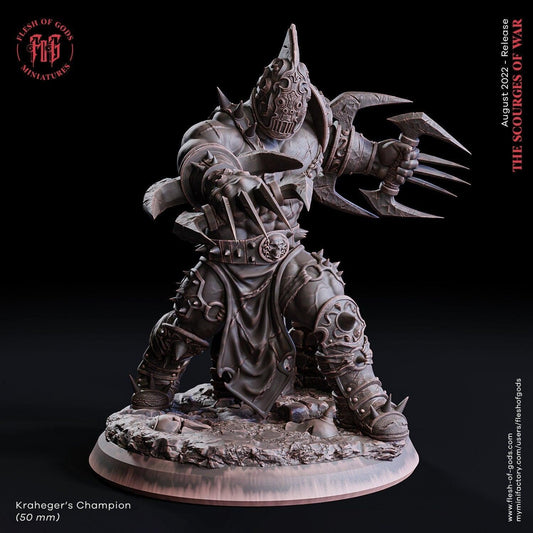 Kraheger's Champion Giant Miniature | DnD Miniature Dungeons and Dragons 5e | 50mm Base - Plague Miniatures