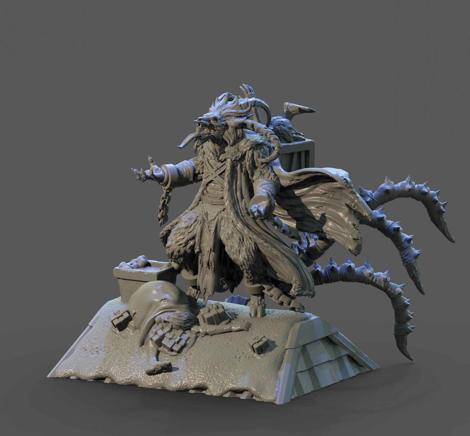 Krampus Christmas Miniature | Dark Holiday Figure for Festive Gaming | 32mm Scale - Plague Miniatures