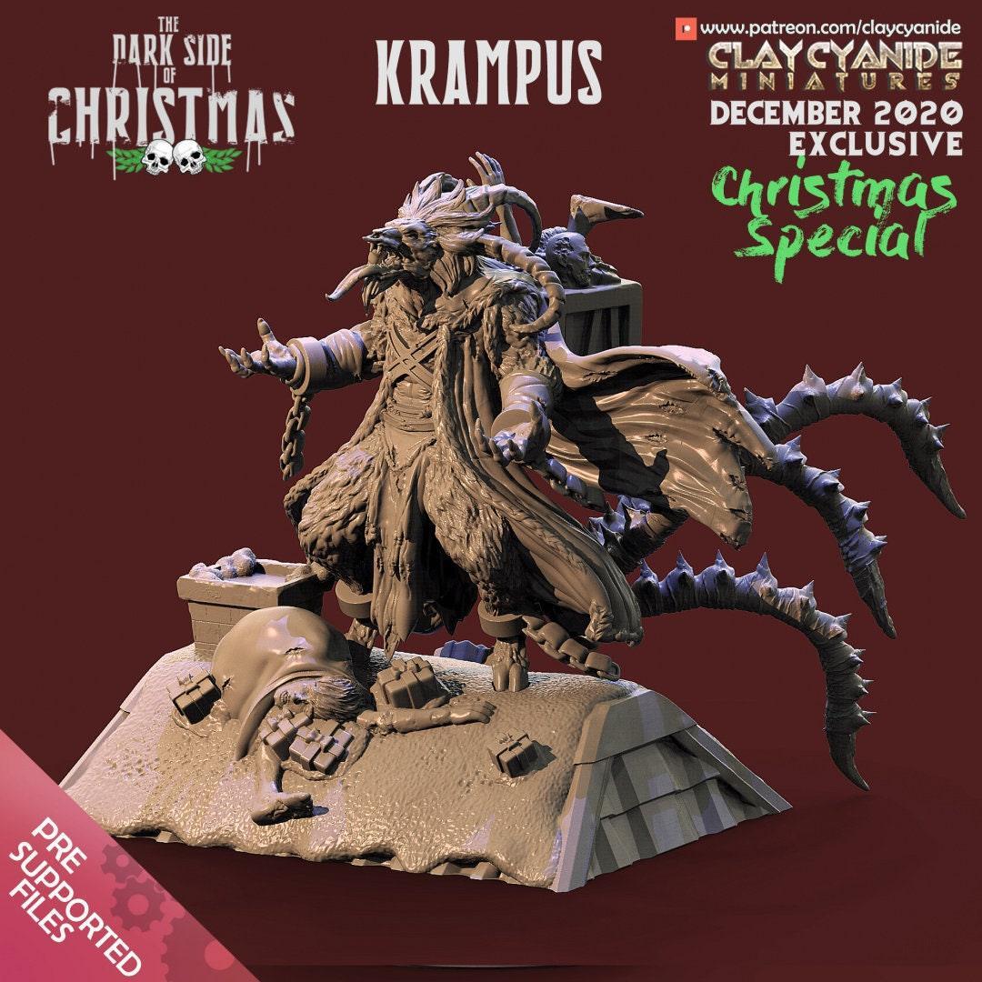 Krampus Christmas Miniature | Dark Holiday Figure for Festive Gaming | 32mm Scale - Plague Miniatures