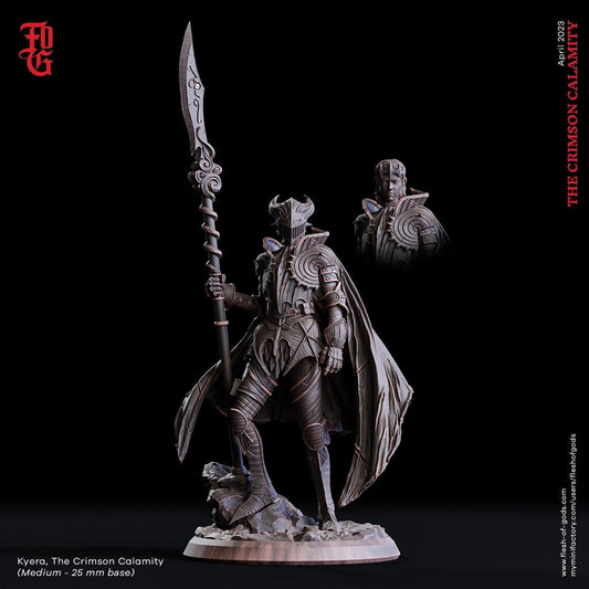 Human Female Warrior with spear | 25mm Base 75mm Scale and Bust | DnD Miniature Dungeons and Dragons DnD 5e fighter miniature paladin - Plague Miniatures shop for DnD Miniatures