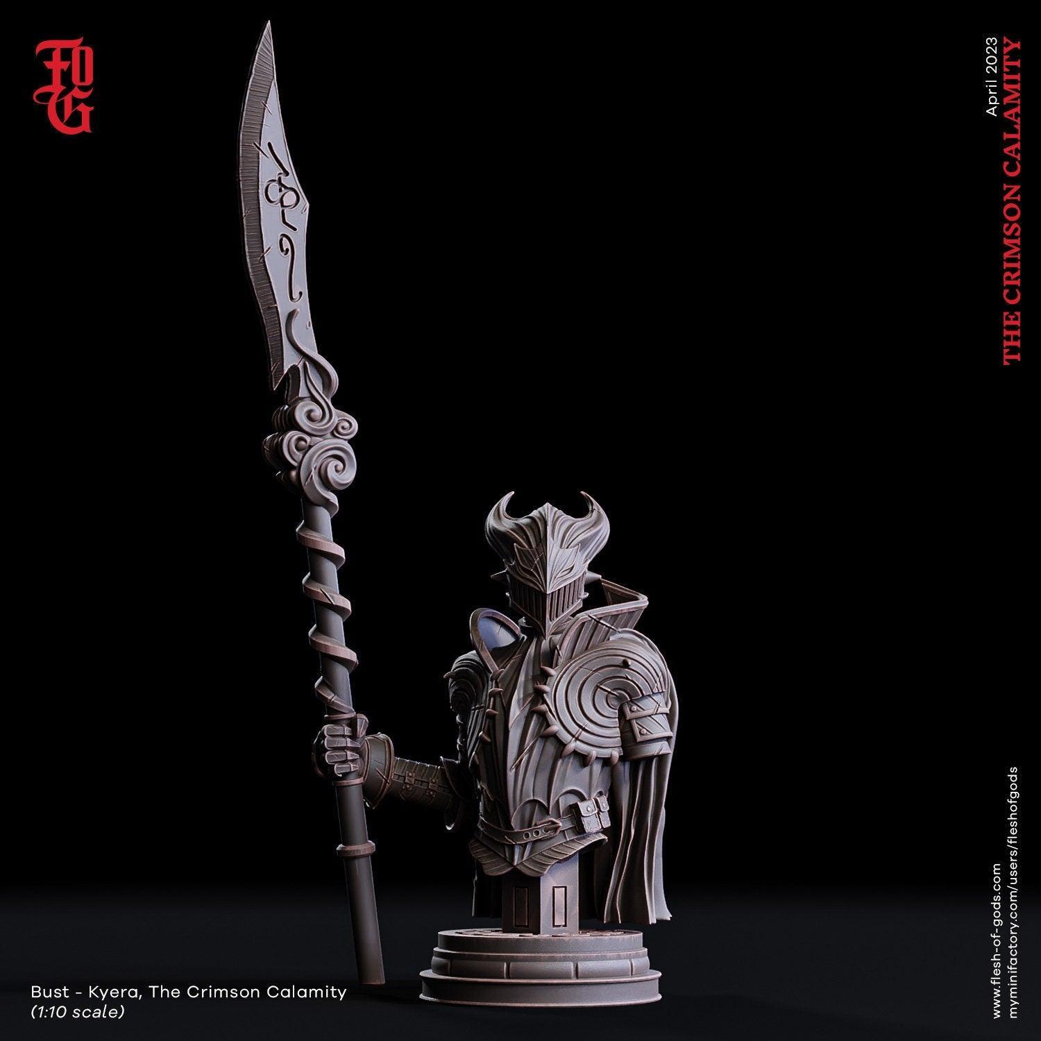 Kyera, Warrior Maiden Miniature | Valiant Spear-Wielding Heroine in DnD Adventures | 32mm Scale or 75mm Scale - Plague Miniatures
