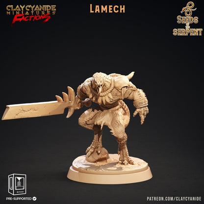 Lamech Yuan-Ti Warrior Miniature | Swift Serpent Striker for Dungeons and Dragons | 32mm Scale - Plague Miniatures