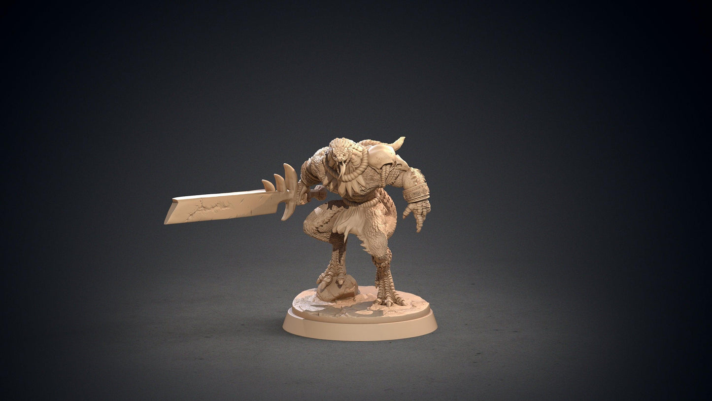 Lamech Yuan-Ti Warrior Miniature | Swift Serpent Striker for Dungeons and Dragons | 32mm Scale - Plague Miniatures