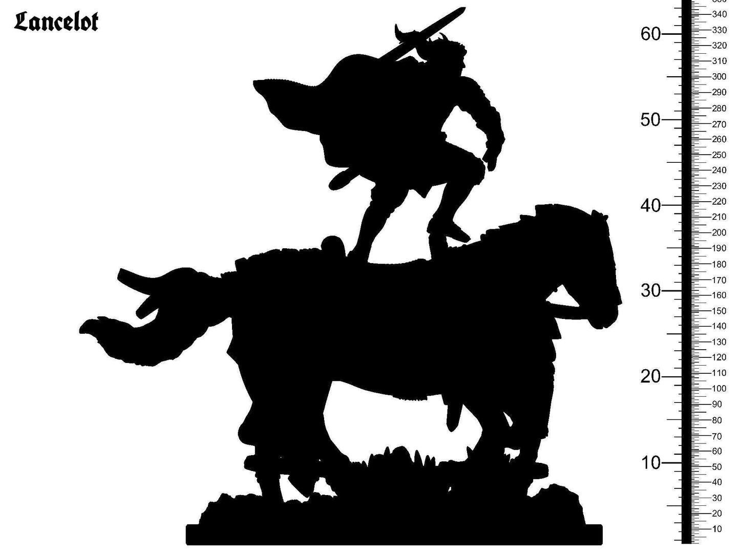 Lancelot on Horse Miniature Set | Dynamic Tabletop RPG Figures with Interchangeable Bases | 32mm Scale - Plague Miniatures