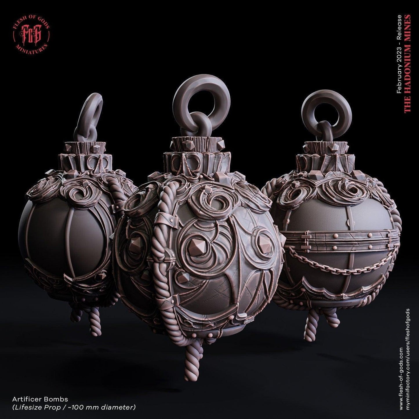 Large Bomb Display Props | Explosive DnD Decor for Display - Plague Miniatures