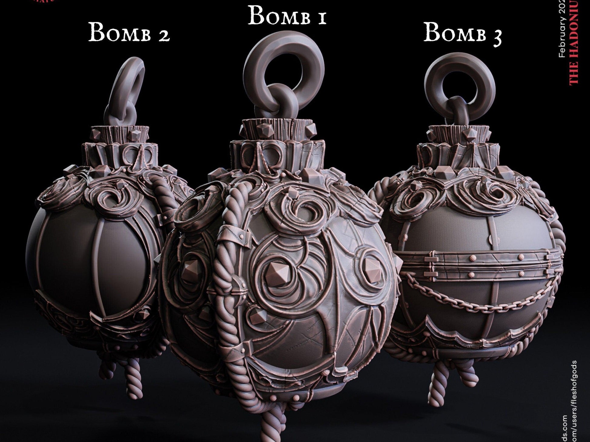 Large Bomb Display Props | Explosive DnD Decor for Display - Plague Miniatures