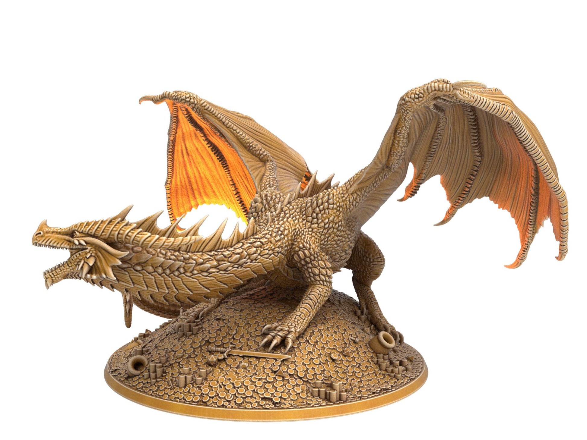 Large Dragon miniature guarding treasure mini - 32mm scale Tabletop gaming DnD Miniature Dungeons and Dragons, wargaming dnd figurine - Plague Miniatures