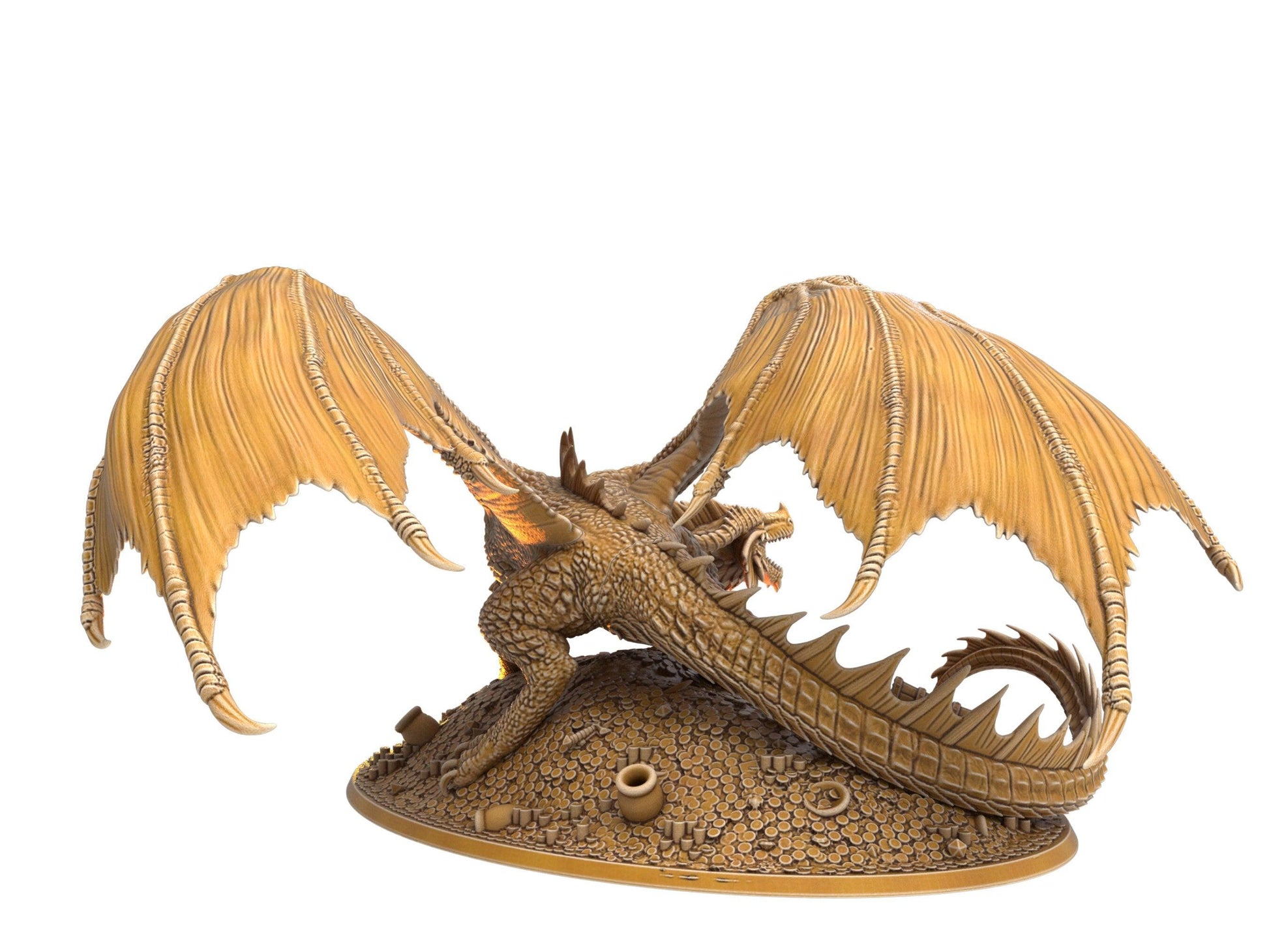 Large Dragon miniature guarding treasure mini - 32mm scale Tabletop gaming DnD Miniature Dungeons and Dragons, wargaming dnd figurine - Plague Miniatures