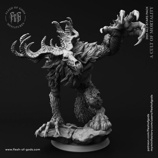 Leshen Miniature | Sinister Demon Statue for Dungeons and Dragons | 32mm Scale - Plague Miniatures
