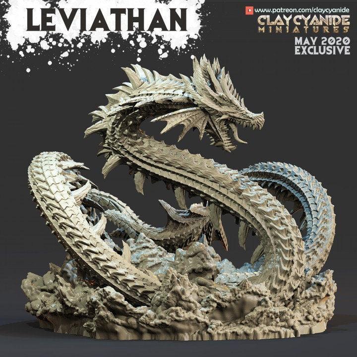 Leviathan Demon Miniature | Mythical Sea Serpent Figurine | 32mm Scale - Plague Miniatures