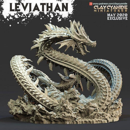 Leviathan Demon Miniature | Mythical Sea Serpent Figurine | 32mm Scale - Plague Miniatures