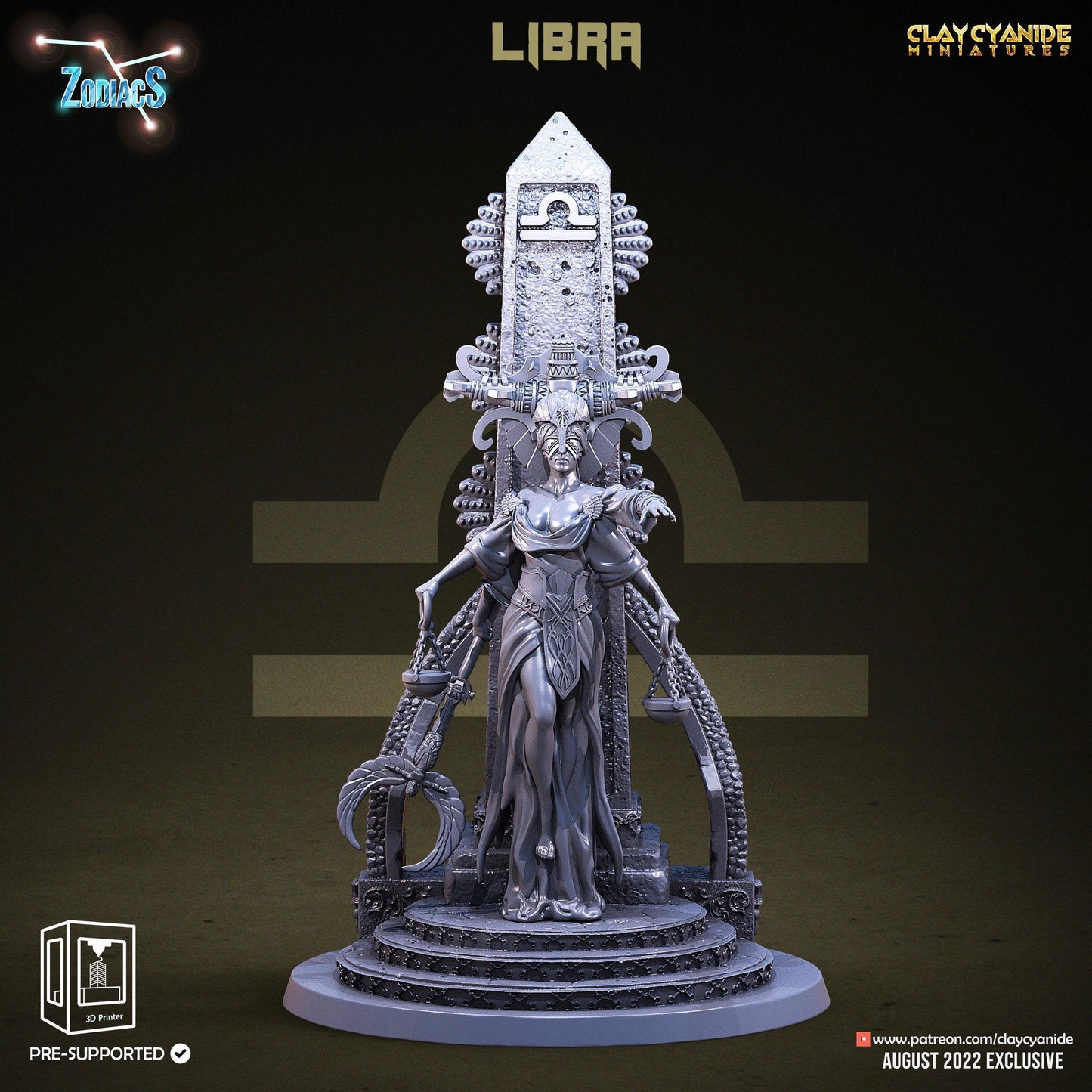 Libra Zodiac Miniature | Harmonious Air Sign for Tabletop Adventures | 32mm Scale - Plague Miniatures