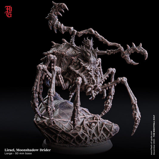 Lirael, Moonshadow Drider Miniature | DnD Spider Hybrid Figurine | 50mm Base - Plague Miniatures