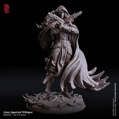 Lirey, Spectral Whisper Bust | Female Outlaw Wild West Gunslinger Outlaw Statue - Plague Miniatures