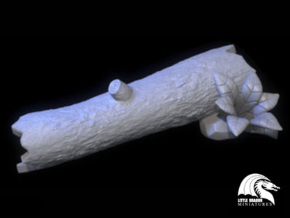 Log and Forest Terrain Miniatures Set - 32mm Scale | Tabletop Gaming Accessories - Plague Miniatures