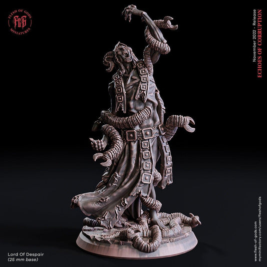 Lord of Despair Miniature | Demonic Sculpture for DnD Adventures | 32mm Scale - Plague Miniatures