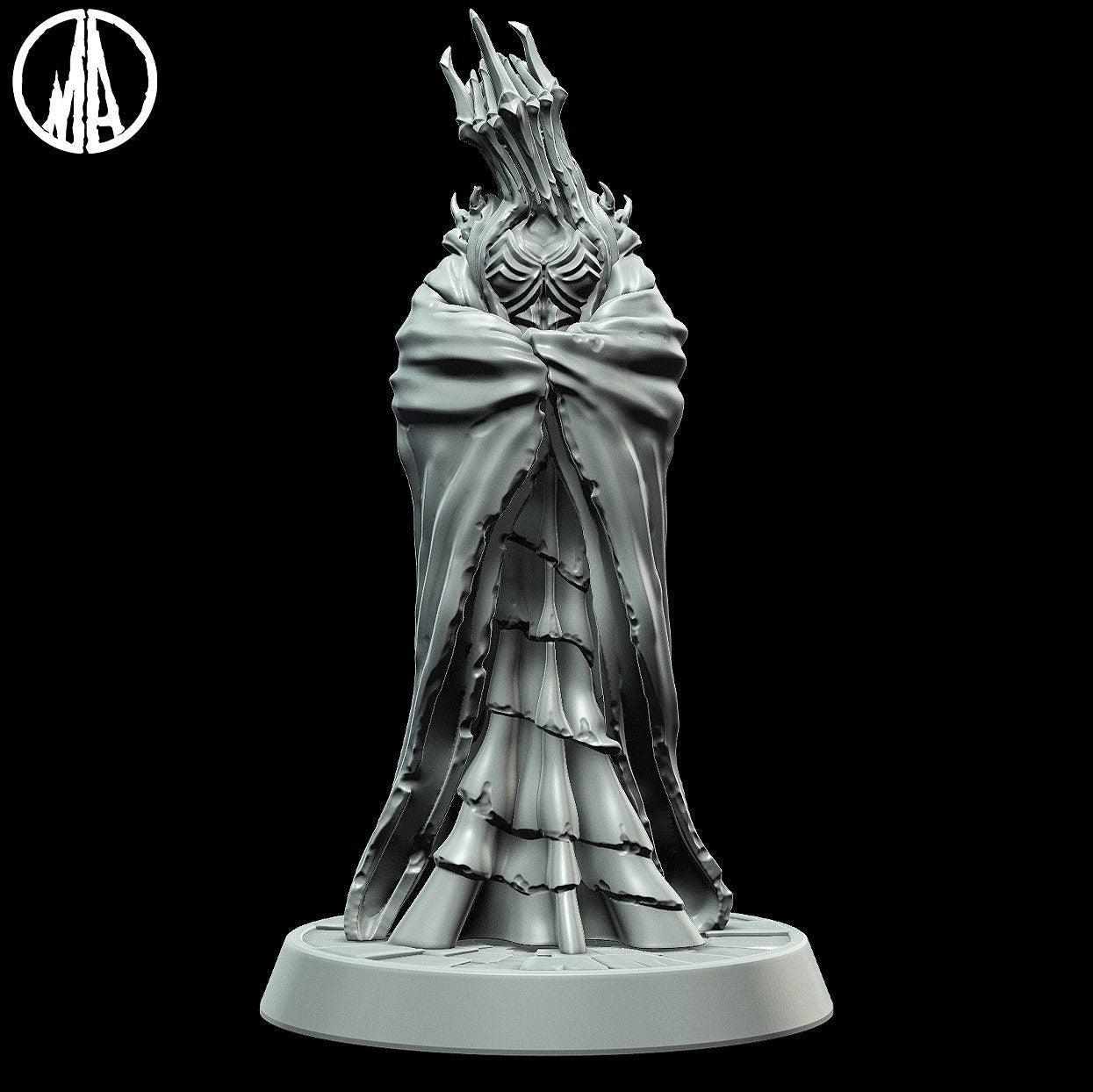 Mad Queen Miniature | 3 Poses | 28mm scale Tabletop gaming DnD Miniature Dungeons and Dragons, dnd fiend, dnd 5e - Plague Miniatures