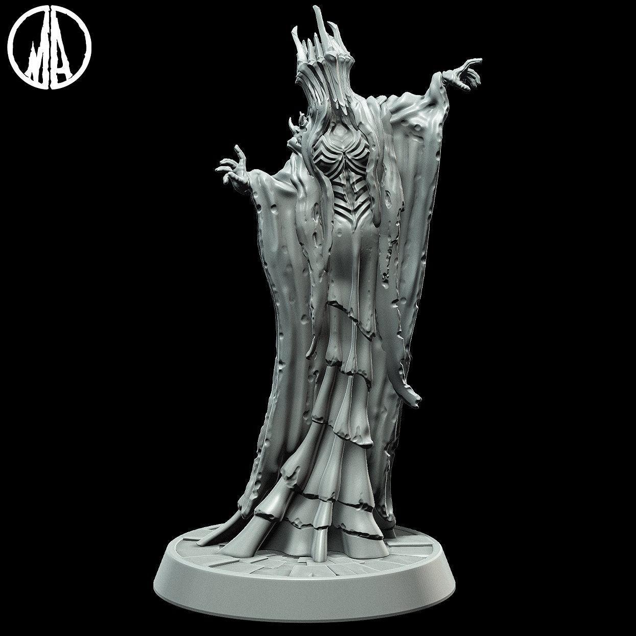 Mad Queen Miniature | 3 Poses | 28mm scale Tabletop gaming DnD Miniature Dungeons and Dragons,dnd monster manual dnd 5e - Plague Miniatures