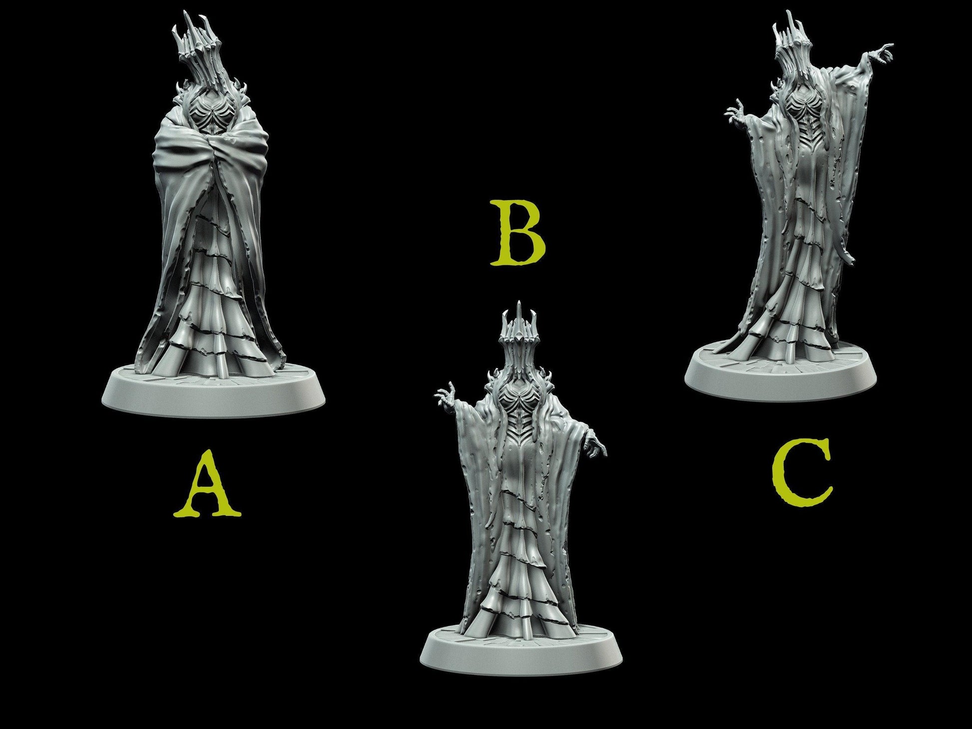 Mad Queen Miniature | 3 Poses | Pose B | 28mm scale Tabletop gaming DnD Miniature Dungeons and Dragons, undead miniature dnd 5e - Plague Miniatures